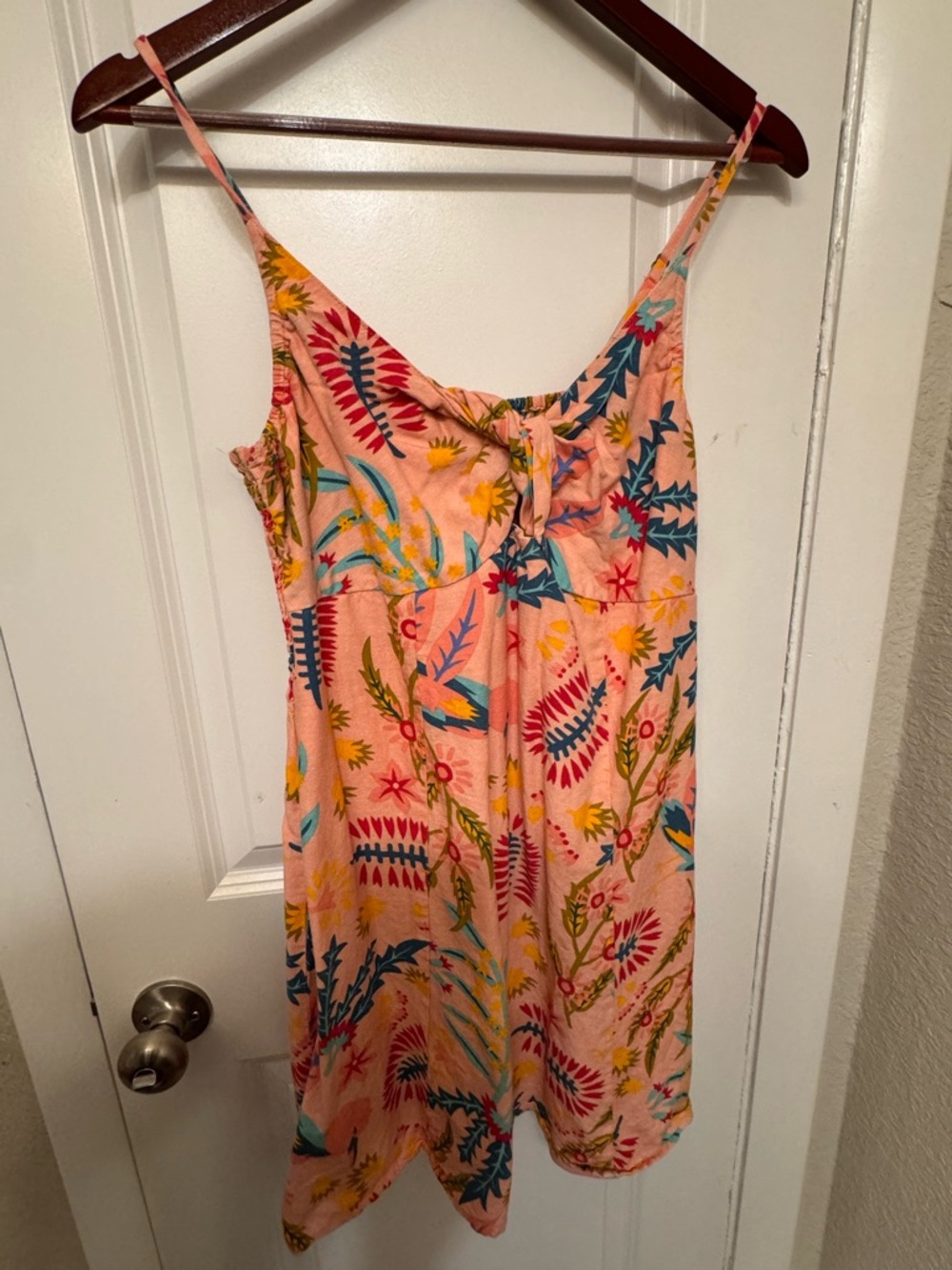 Jessica Simpson Peach Floral Tie-Front Sundress